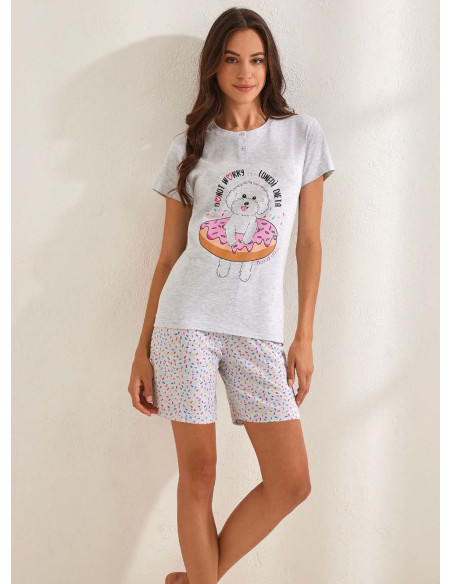 Pigiama donna a manica corta in jersey di cotone Il Granchio Lady GP5102 Pigiama donna a manica corta in jersey di cotone Il Granchio Lady GP5102
