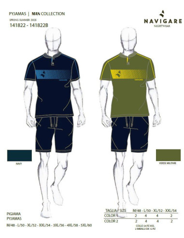 Men's cotton jersey short pajamas Navigare 141822 Men's cotton jersey short pajamas Navigare 141822