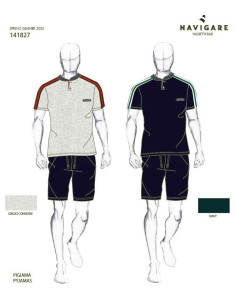 Men's cotton jersey short pajamas Navigare 141827 2