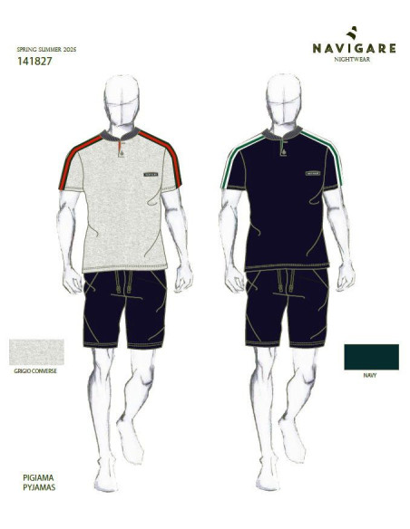 Pigiama uomo a manica corta in cotone Navigare 141827 Pigiama uomo a manica corta in cotone Navigare 141827