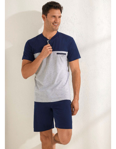 Men's cotton jersey short pajamas Il Granchio GP1123