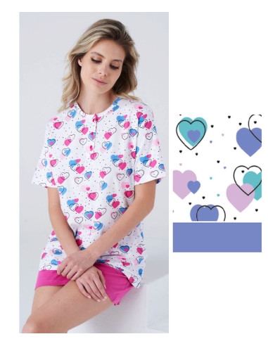 Pigiama donna a manica corta in cotone Karelpiu' KC8073