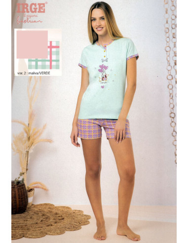 Woman short sleeves cotton pajamas Irge MIC2337