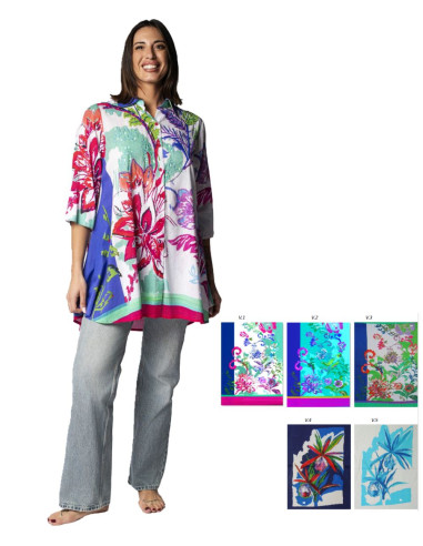 Camicione donna in cotone con manica 3/4 Marila ON-101