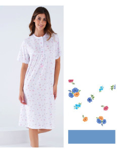 Women's CALIBRATED cotton jersey half sleeves nightdress Karelpiu' KC8037
