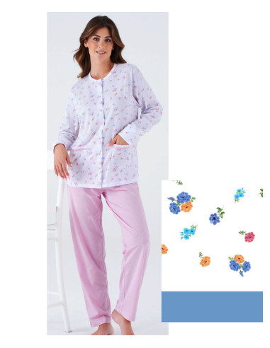 Women's opened cotton jersey pajamas Karelpiu' KC8031