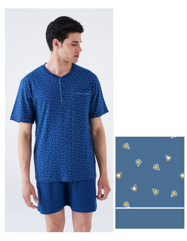 Pigiama uomo CALIBRATO corto in jersey di cotone Karelpiu' KC8214
