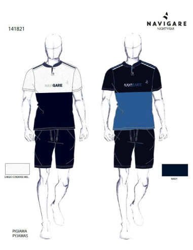 Men's cotton jersey short pajamas Navigare 141821 Men's cotton jersey short pajamas Navigare 141821