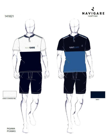 Men's cotton jersey short pajamas Navigare 141821 Men's cotton jersey short pajamas Navigare 141821