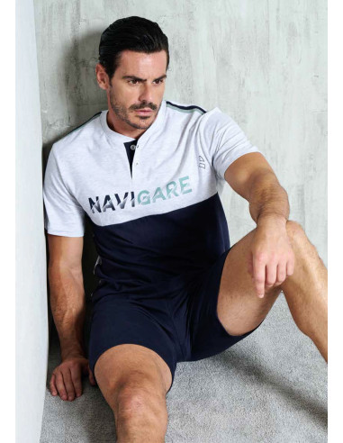 Men's cotton jersey short pajamas Navigare 141821