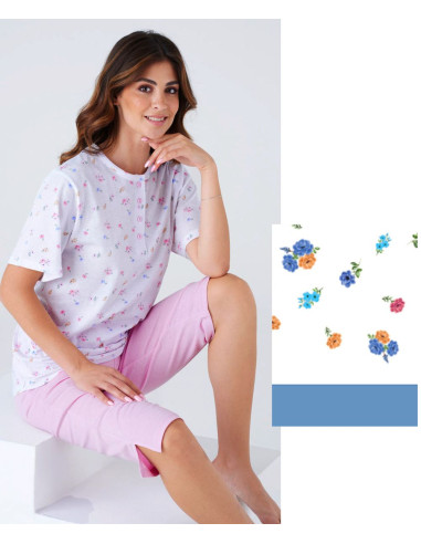 Pigiama donna a manica corta in cotone Karelpiu' KC8035