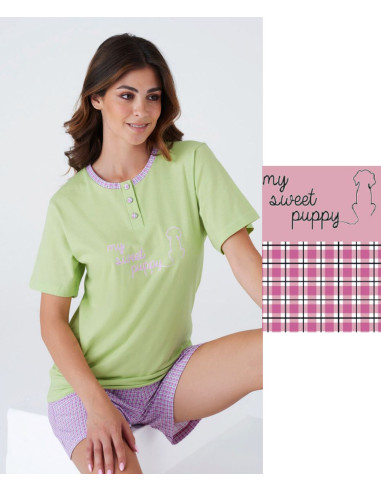 Pigiama donna a manica corta in cotone Karelpiu' KC8098