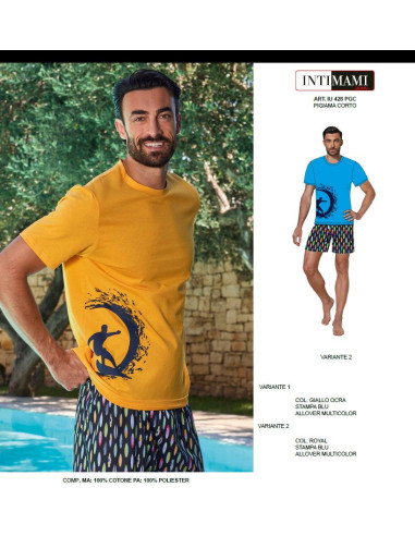 Men's cotton jersey short pajamas Intimami IU428 Men's cotton jersey short pajamas Intimami IU428