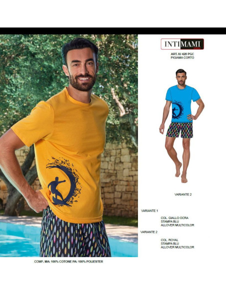 Men's cotton jersey short pajamas Intimami IU428 Men's cotton jersey short pajamas Intimami IU428