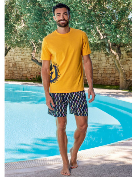 Men's cotton jersey short pajamas Intimami IU428