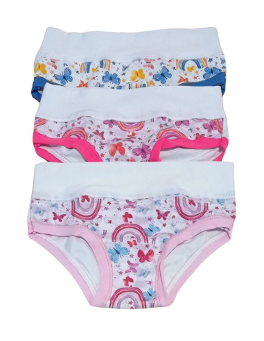 Gruppo 6 slip bambina in cotone elasticizzato Emy B2936