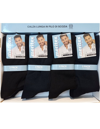 Group of 3 elastic cotton men long socks Meritex 8200