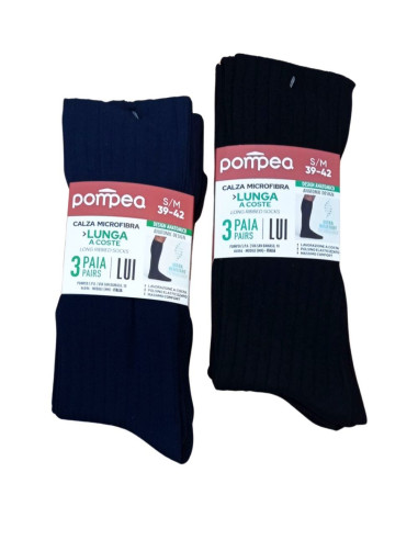 Gruppo 3 paia calzettoni lunghi in microfibra Pompea Coste L Gruppo 3 paia calzettoni lunghi in microfibra Pompea Coste L