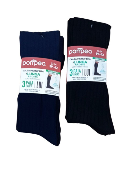 Group 3 pairs LONG ribbed microfiber socks Pompea Coste L Group 3 pairs LONG ribbed microfiber socks Pompea Coste L