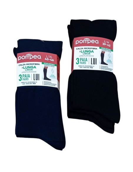 Group 3 pairs LONG smooth microfiber socks Pompea Liscio L Group 3 pairs LONG smooth microfiber socks Pompea Liscio L