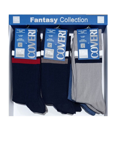 Men's elastic cotton short socks Coveri Dynamic Ass.305