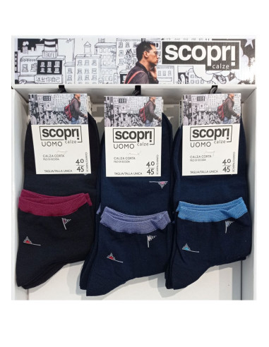 Men's elastic cotton bike short socks Prisco Hopkins (1 pair)