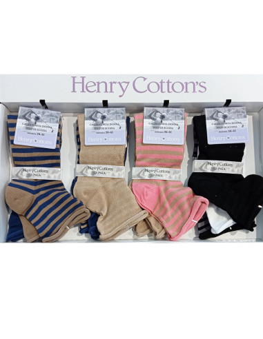 Gruppo 3 paia calzini corti donna in cotone elasticizzato Henry Cotton's 51611
