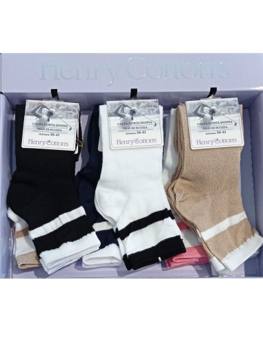 Calzino corto donna in cotone elasticizzato Henry Cotton's HF404