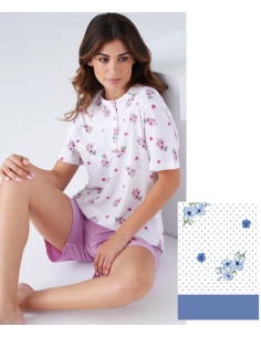 Pigiama donna CALIBRATO a manica corta in cotone Karelpiu' KC8018