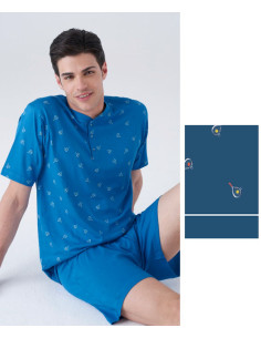 Men's short cotton jersey pajamas Karelpiu KC8239