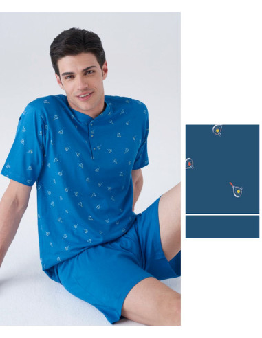 Men's short cotton jersey pajamas Karelpiu KC8239