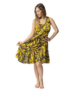 Abito donna a spalla larga in cotone fantasia Marila 3303