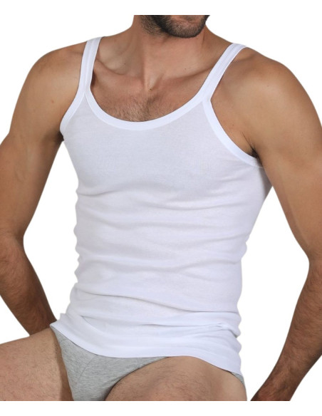 Men mercerized cotton jersey thin straps vest Fragi 1440