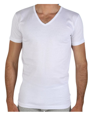 Men's V neck mercerized cotton jersey t-shirt Fragi Pierre