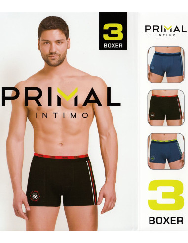 Gruppo 3 boxer uomo in cotone elasticizzato Primal B355