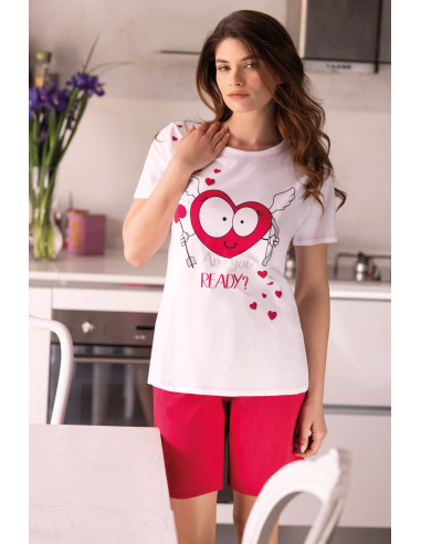 Pigiama donna corto in jersey cotone SieLei Love LO12