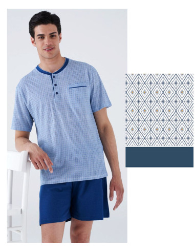 Pigiama uomo CALIBRATO corto in jersey di cotone Karelpiu KC8209