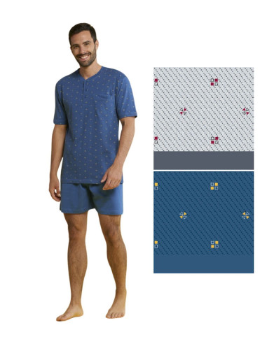 Men's short cotton jersey pajamas Karelpiu KC4170