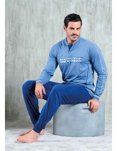 Men's long sleeves cotton jersey pajamas Navigare 141801