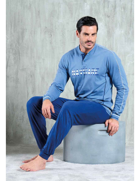 Men's long sleeves cotton jersey pajamas Navigare 141801 Men's long sleeves cotton jersey pajamas Navigare 141801