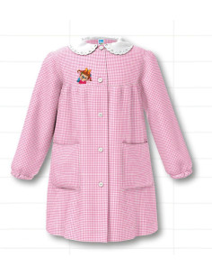 Grembiule asilo bambina Siggi Happy School 33GR4173 Quadri Bianco/Rosa