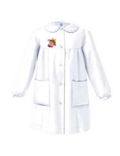 Grembiule asilo bambina Siggi Happy School 33GR4173 Bianco