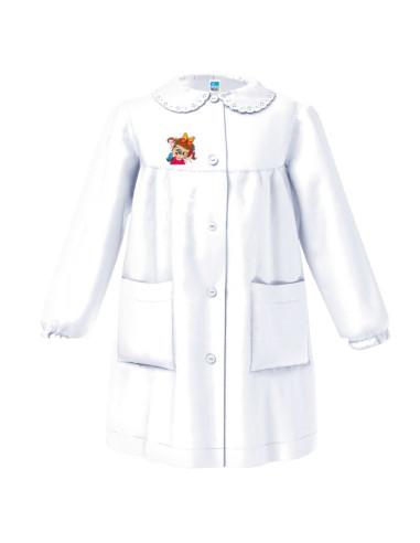 Grembiule asilo bambina Siggi Happy School 33GR4173 Bianco