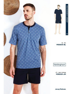 Pigiama uomo corto in jersey di cotone Nottingham PG50031