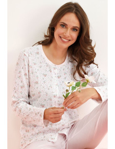 Pigiama donna aperto in jersey di cotone Enrico Coveri EP5200