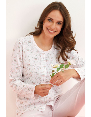 Pigiama donna aperto in jersey di cotone Enrico Coveri EP5200