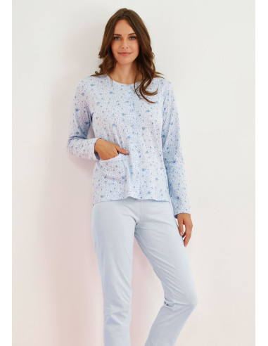 Woman's cotton jersey opened pajamas Enrico Coveri EP5200