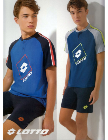 Pigiama corto da ragazzo in jersey di cotone Lotto LP4089