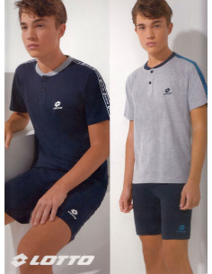 Pigiama corto da ragazzo in jersey di cotone Lotto LP4086