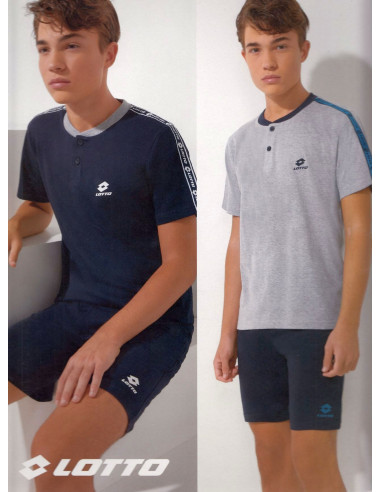 Pigiama corto da ragazzo in jersey di cotone Lotto LP4086